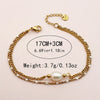 Bracelet Stainless Steel Geometric Natural Stone Pearl Oil Dripping Doublelayer Electroplated Jewelry
