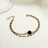 Bracelet Stainless Steel Geometric Natural Stone Pearl Oil Dripping Doublelayer Electroplated Jewelry