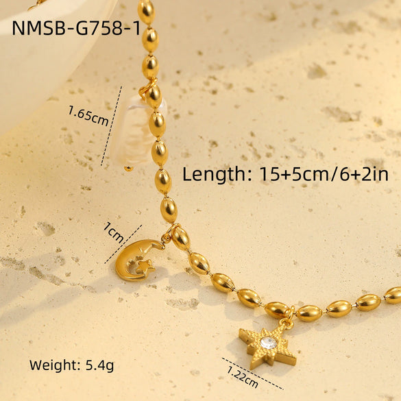 Bracelet Stainless Steel Geometric Pattern Electroplated Women's Fashion Marine Style Stacked