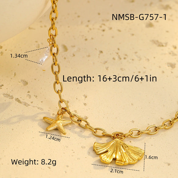 Bracelet Stainless Steel Geometric Pattern Electroplated Women's Fashion Marine Style Stacked