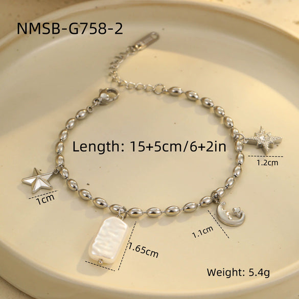 Bracelet Stainless Steel Geometric Pattern Electroplated Women's Fashion Marine Style Stacked