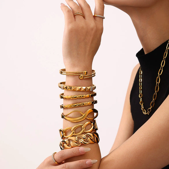 Bracelet Stainless Steel Geometric Pvd Plated Light Luxury