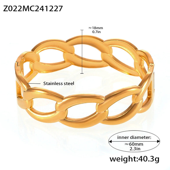 Bracelet Stainless Steel Geometric Pvd Plated Light Luxury