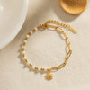 Bracelet Stainless Steel Geometric Shell Beads Sun Pendant Electroplating Women's