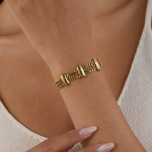 Bracelet Stainless Steel Geometric Style Electroplated