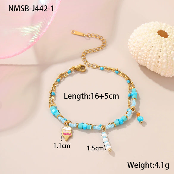Bracelet Stainless Steel Geometric Style Electroplating For Women