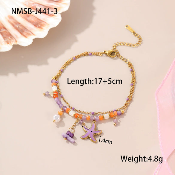 Bracelet Stainless Steel Geometric Style Electroplating For Women