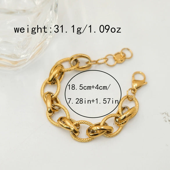 Bracelet Stainless Steel Geometric Twisted Chain Electroplating Fashion Ol Style