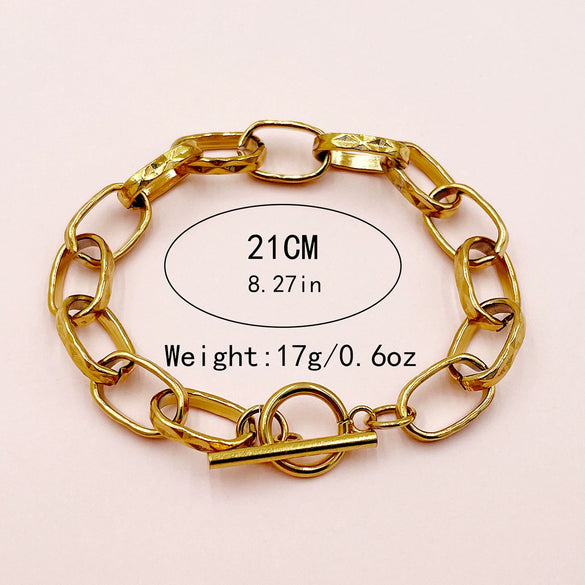 Bracelet Stainless Steel Geometric Twisted Chain Electroplating Fashion Ol Style