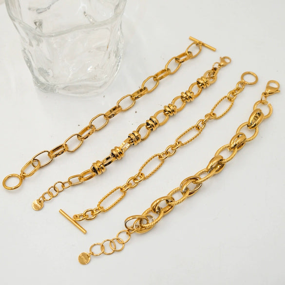 Bracelet Stainless Steel Geometric Twisted Chain Electroplating Fashion Ol Style