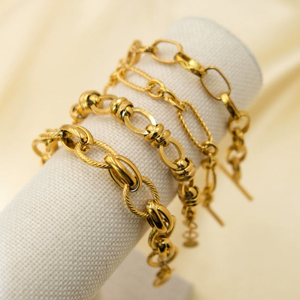 Bracelet Stainless Steel Geometric Twisted Chain Electroplating Fashion Ol Style