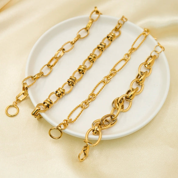 Bracelet Stainless Steel Geometric Twisted Chain Electroplating Fashion Ol Style
