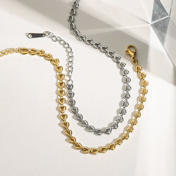 Bracelet Stainless Steel Geometric Woven Hollow Love Electroplated