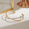 Bracelet Stainless Steel Gold And Silver Color Matching Geometric Cross Opening Electroplating Decoration