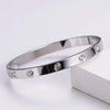 Classic Style Round Stainless Steel Plating Rhinestones Bangle