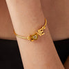 Bracelet Stainless Steel Gold Plated Love Letter Heart Shape Geometric For Women