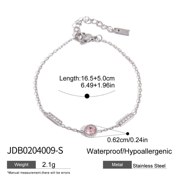 Bracelet Stainless Steel Goldplated Zircon Butterfly Letters Numbers Text Style