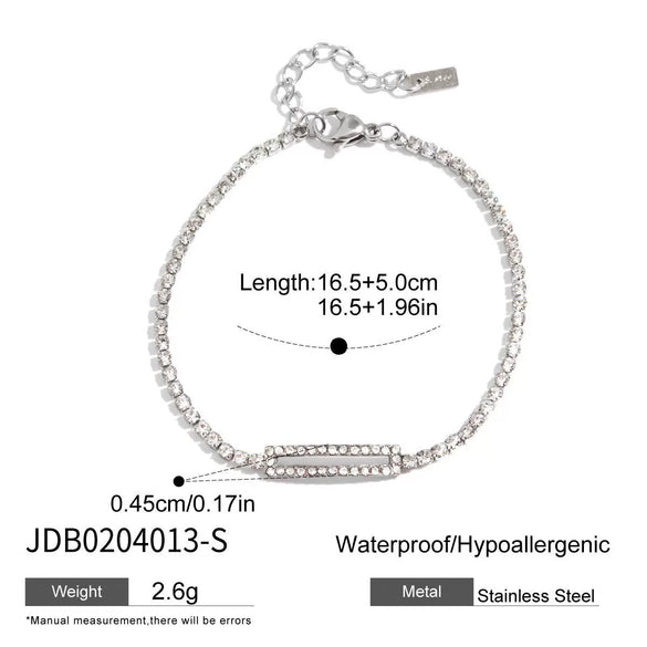 Bracelet Stainless Steel Goldplated Zircon Butterfly Letters Numbers Text Style
