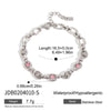 Bracelet Stainless Steel Goldplated Zircon Butterfly Letters Numbers Text Style