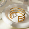 Bracelet Stainless Steel Hammer Pattern Electroplated Classic Fashion Style