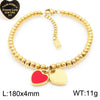Bracelet Stainless Steel Heart Shaped 18K Gold Plated With Love Water Drops Bell Pattern