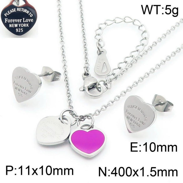 Bracelet Stainless Steel Heart Shaped 18K Gold Plated With Love Water Drops Bell Pattern