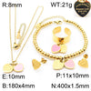 Bracelet Stainless Steel Heart Shaped 18K Gold Plated With Love Water Drops Bell Pattern
