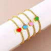 Bracelet Stainless Steel Heart Shaped 18K Gold Plated With Love Water Drops Bell Pattern