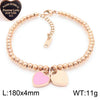 Bracelet Stainless Steel Heart Shaped 18K Gold Plated With Love Water Drops Bell Pattern