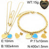 Bracelet Stainless Steel Heart Shaped 18K Gold Plated With Love Water Drops Bell Pattern