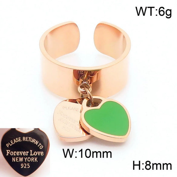 Bracelet Stainless Steel Heart Shaped 18K Gold Plated With Love Water Drops Bell Pattern