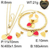 Bracelet Stainless Steel Heart Shaped 18K Gold Plated With Love Water Drops Bell Pattern