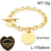 Bracelet Stainless Steel Heart Shaped 18K Gold Plated With Love Water Drops Bell Pattern