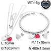 Bracelet Stainless Steel Heart Shaped 18K Gold Plated With Love Water Drops Bell Pattern