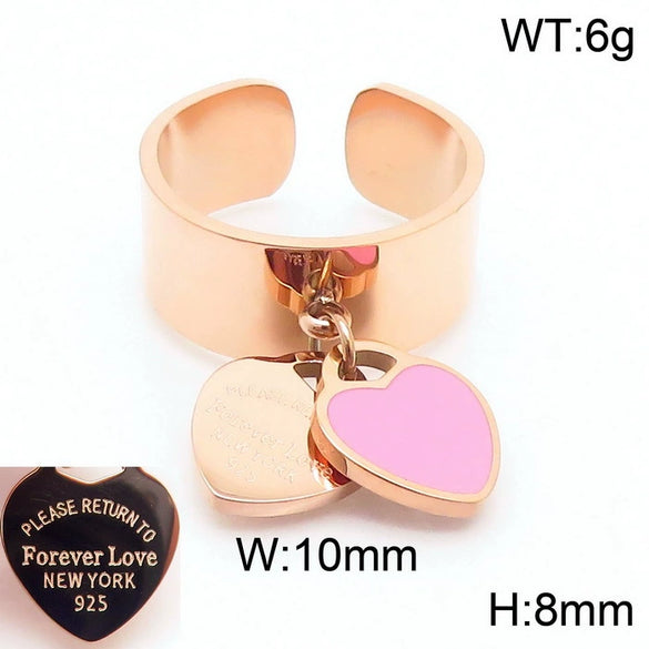 Bracelet Stainless Steel Heart Shaped 18K Gold Plated With Love Water Drops Bell Pattern