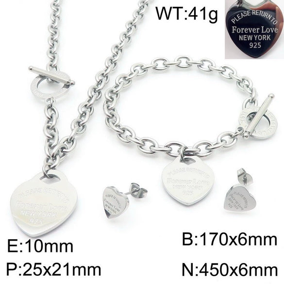 Bracelet Stainless Steel Heart Shaped 18K Gold Plated With Love Water Drops Bell Pattern