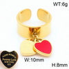 Bracelet Stainless Steel Heart Shaped 18K Gold Plated With Love Water Drops Bell Pattern