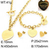 Bracelet Stainless Steel Heart Shaped 18K Gold Plated With Love Water Drops Bell Pattern