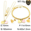 Bracelet Stainless Steel Heart Shaped 18K Gold Plated With Love Water Drops Bell Pattern