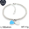 Bracelet Stainless Steel Heart Shaped 18K Gold Plated With Love Water Drops Bell Pattern