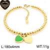 Bracelet Stainless Steel Heart Shaped 18K Gold Plated With Love Water Drops Bell Pattern