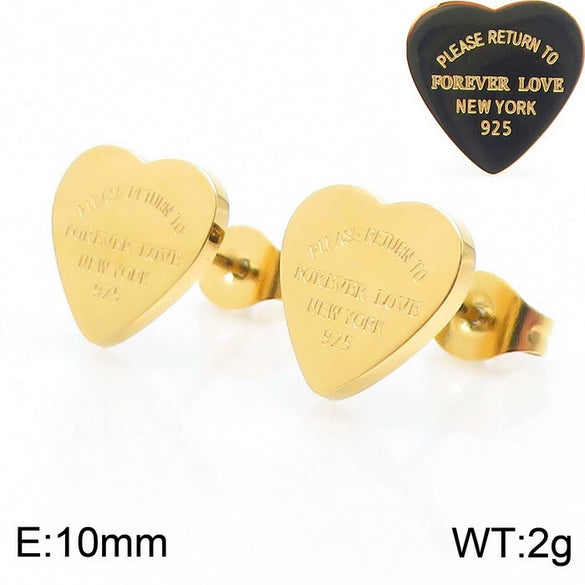 Bracelet Stainless Steel Heart Shaped 18K Gold Plated With Love Water Drops Bell Pattern