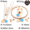 Bracelet Stainless Steel Heart Shaped 18K Gold Plated With Love Water Drops Bell Pattern