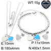 Bracelet Stainless Steel Heart Shaped 18K Gold Plated With Love Water Drops Bell Pattern