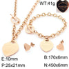 Bracelet Stainless Steel Heart Shaped 18K Gold Plated With Love Water Drops Bell Pattern