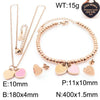 Bracelet Stainless Steel Heart Shaped 18K Gold Plated With Love Water Drops Bell Pattern