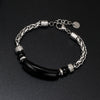 Bracelet Stainless Steel Hiphop Geometric Electroplating Tiger Eye Stone