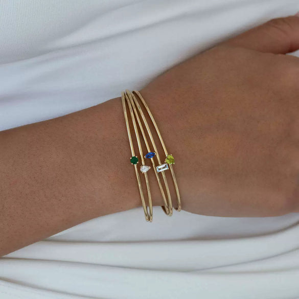 Bracelet Stainless Steel Inlaid Zircon Electroplating Literary Ins Style Geometric