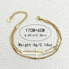 Bracelet Stainless Steel Inlaid Zircon Geometric Leaf Cross Multilayer Electroplated French Retro Minimalist