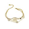 Bracelet Stainless Steel Inlaid Zircon Geometric Leaf Cross Multilayer Electroplated French Retro Minimalist
